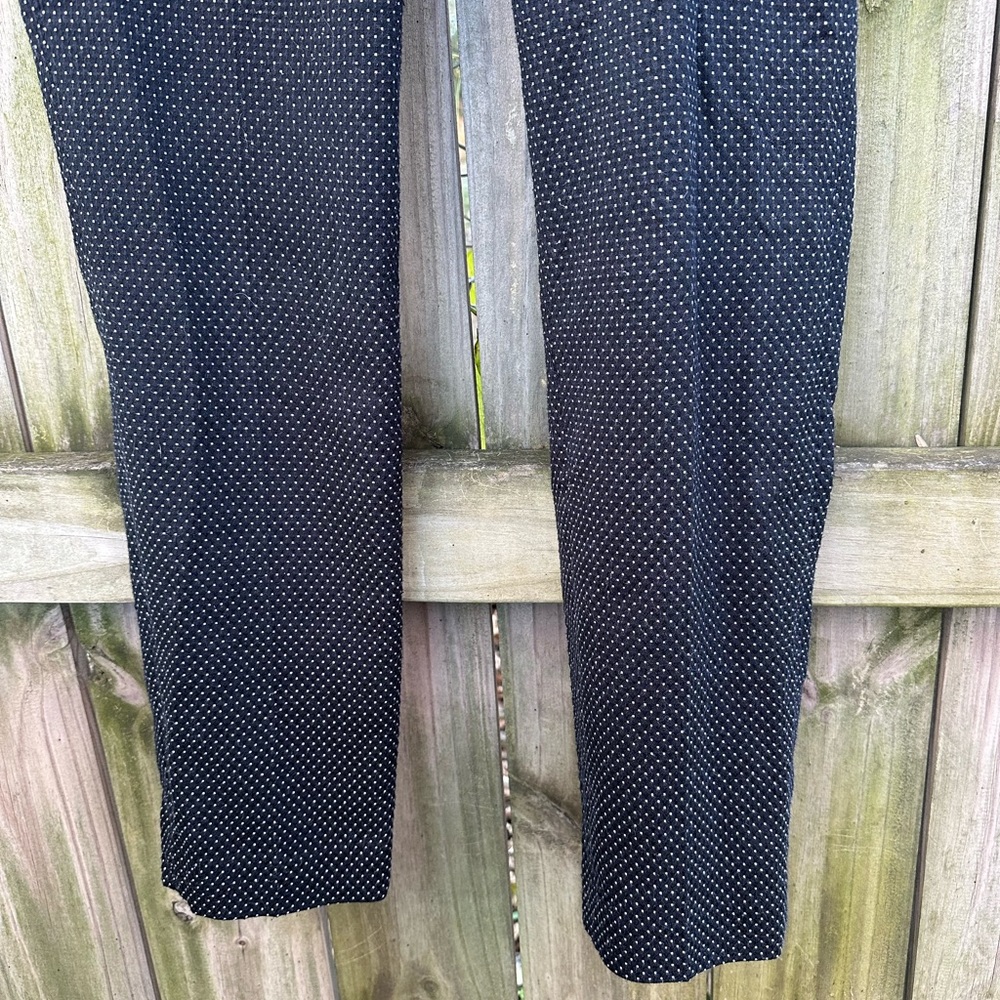 Ann Taylor Polka Dot Dress Pants Office Work Straight Leg Black White Size 4 - Picture 4 of 11
